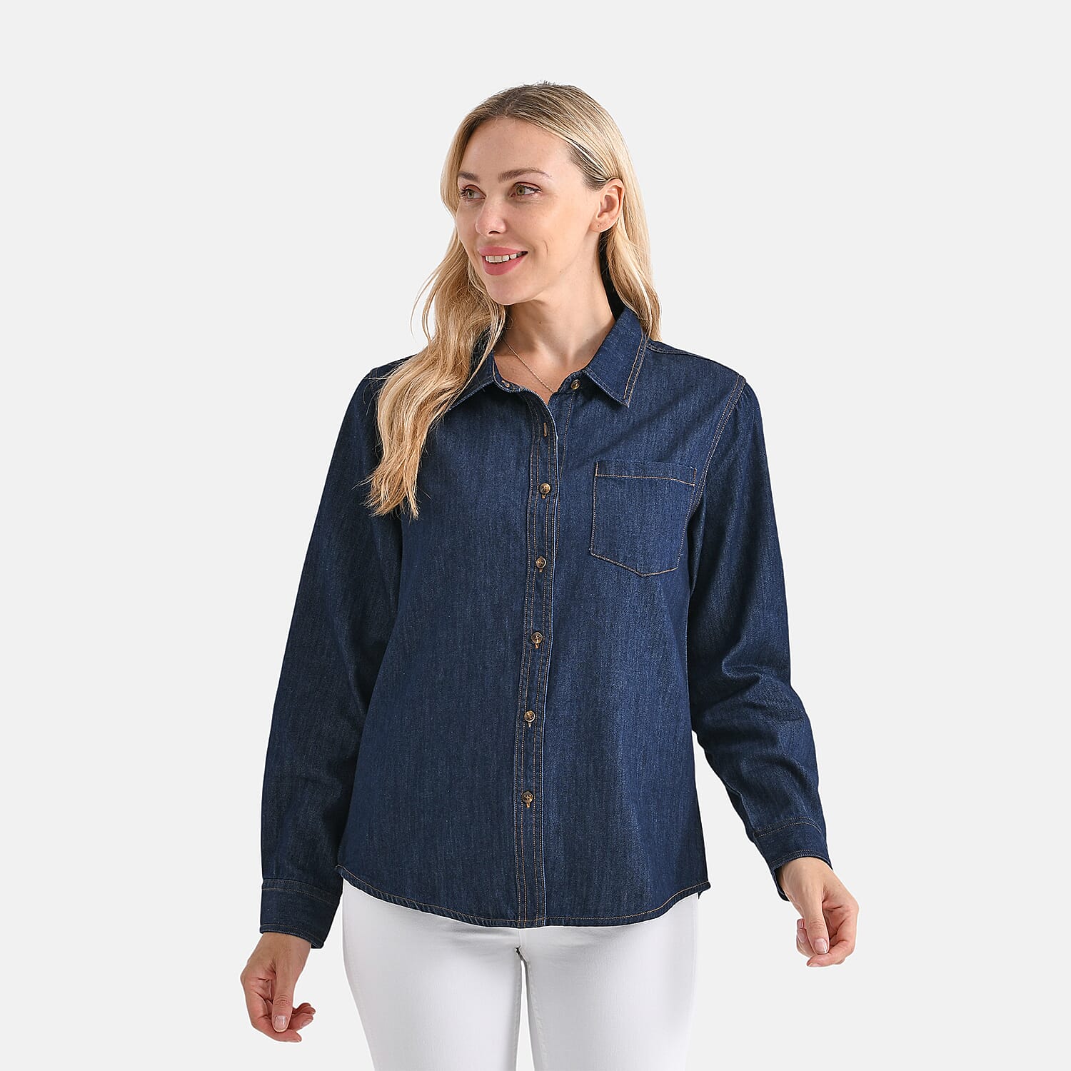 La Marey Classic Denim Shirt (Size S) - Dark Blue