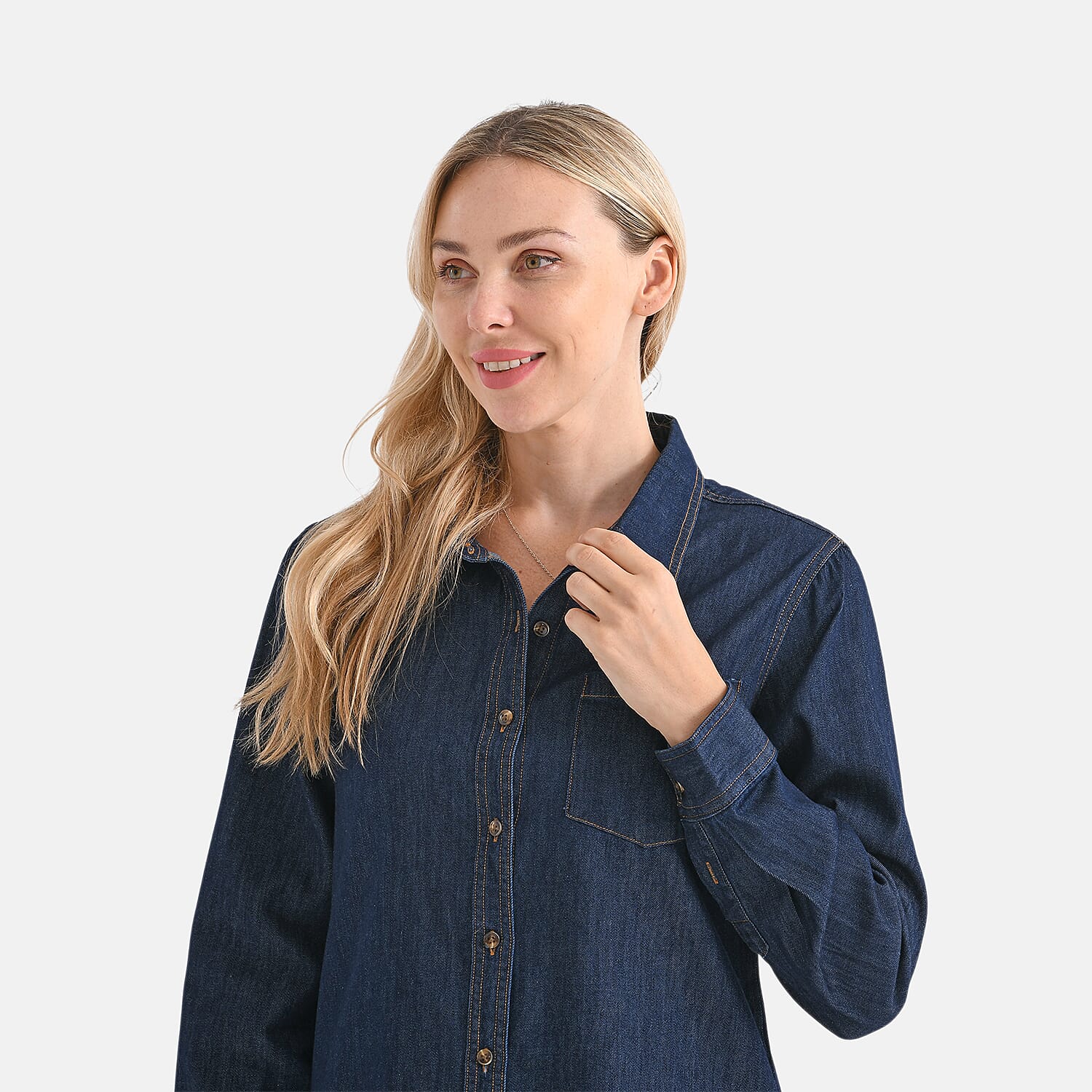 La Marey Classic Denim Shirt (Size S) - Dark Blue