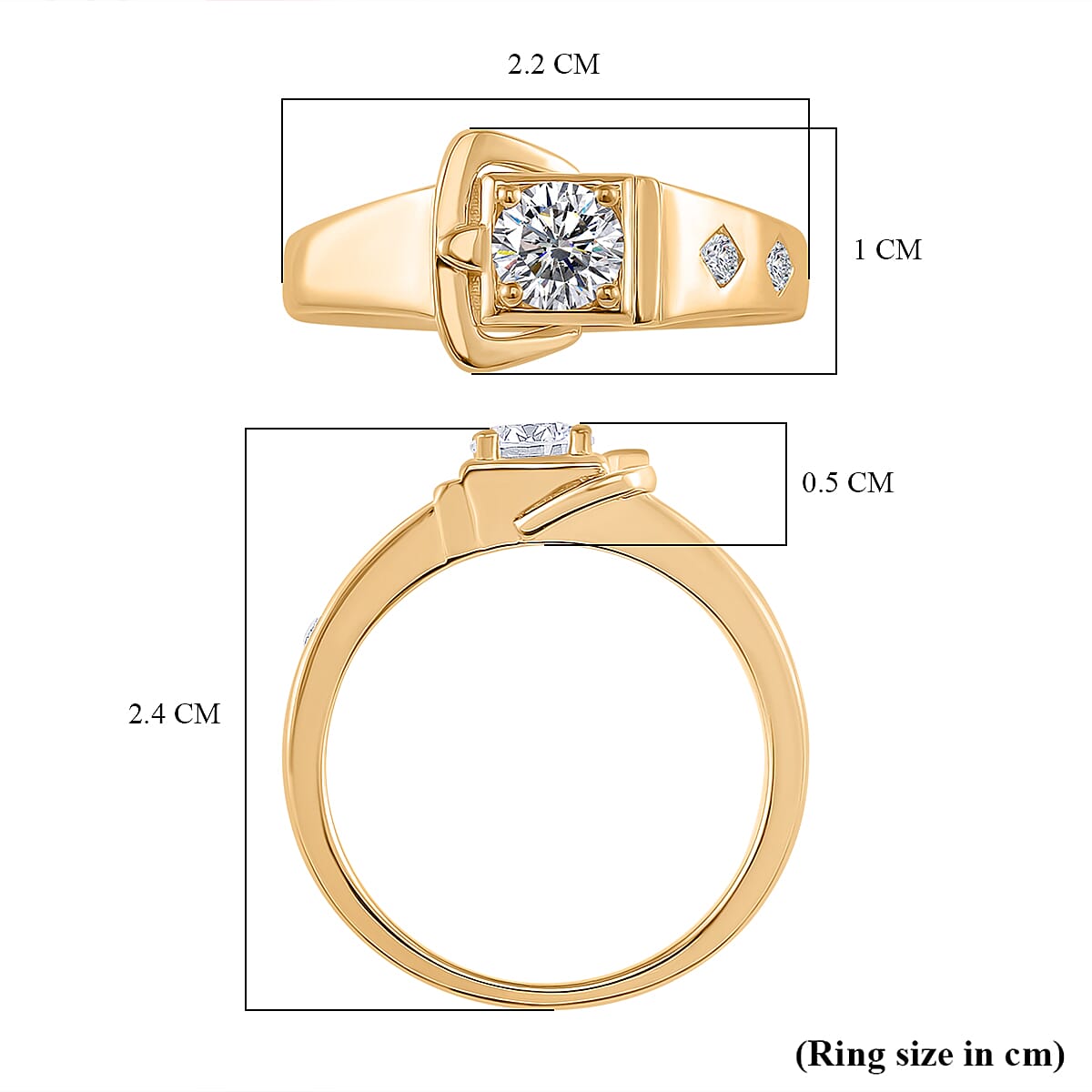 RADIANTA Premium Moissanite GRA Certified (VVS1-D) Ring in 18K Vermeil Yellow Gold Plated Sterling Silver RADIANTA Premium Moissanite GRA Certified (VVS1-D) Ring in 18K Vermeil Yellow Gold Plated Sterling Silver