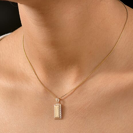 9K Yellow Gold Bar Pendant