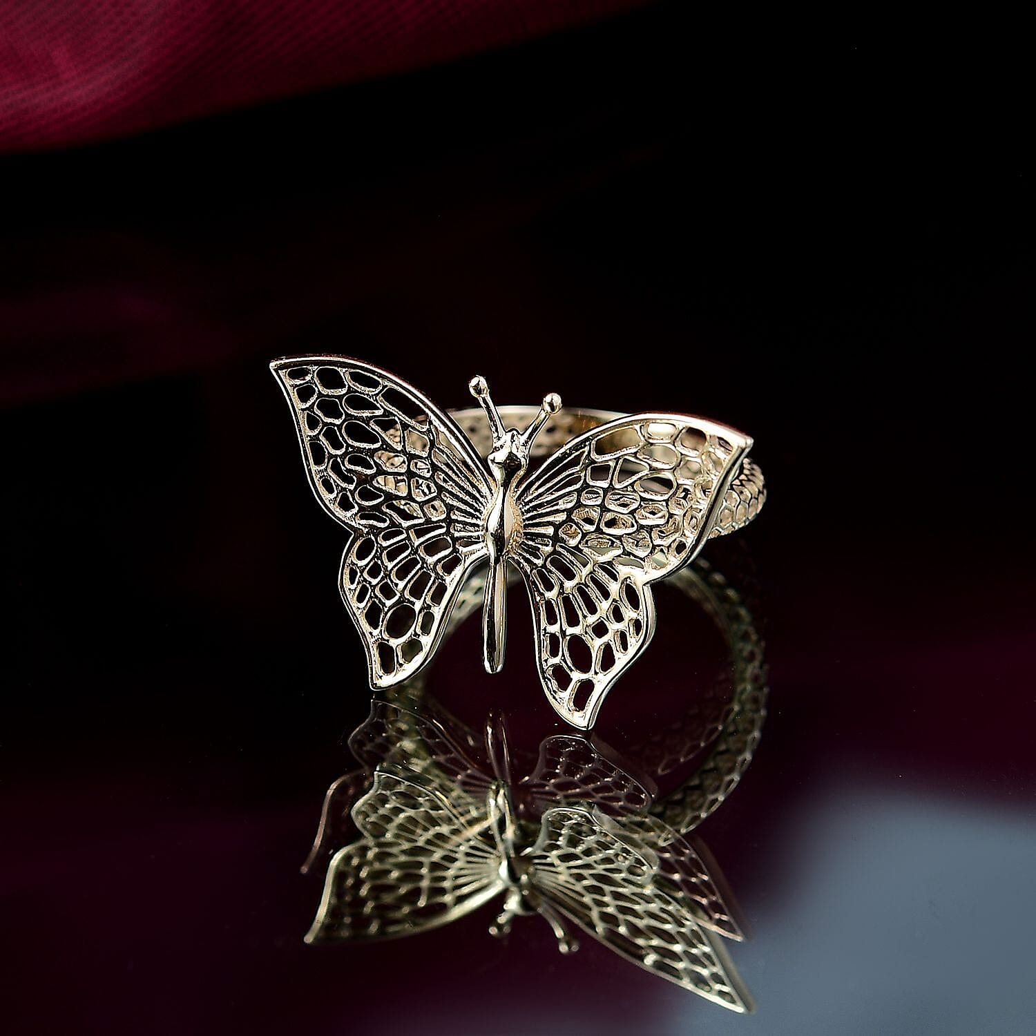 GOLD SMACKDOWN OFFER 2025 - Designer Inpisred -9K Yellow Gold Butterfly Ring