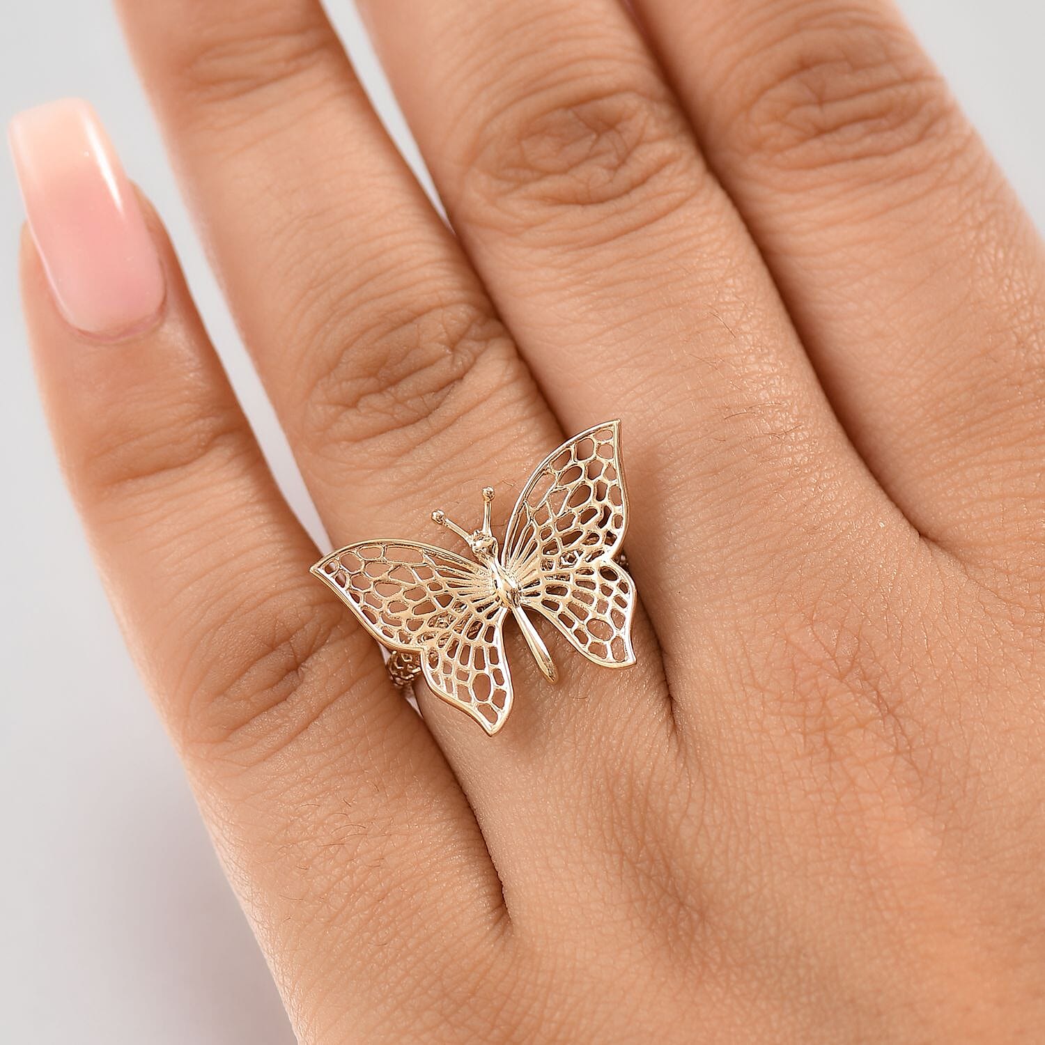 GOLD SMACKDOWN OFFER 2025 - Designer Inpisred -9K Yellow Gold Butterfly Ring