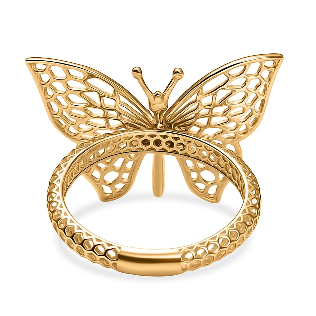 GOLD SMACKDOWN OFFER 2025 - Designer Inpisred -9K Yellow Gold Butterfly Ring