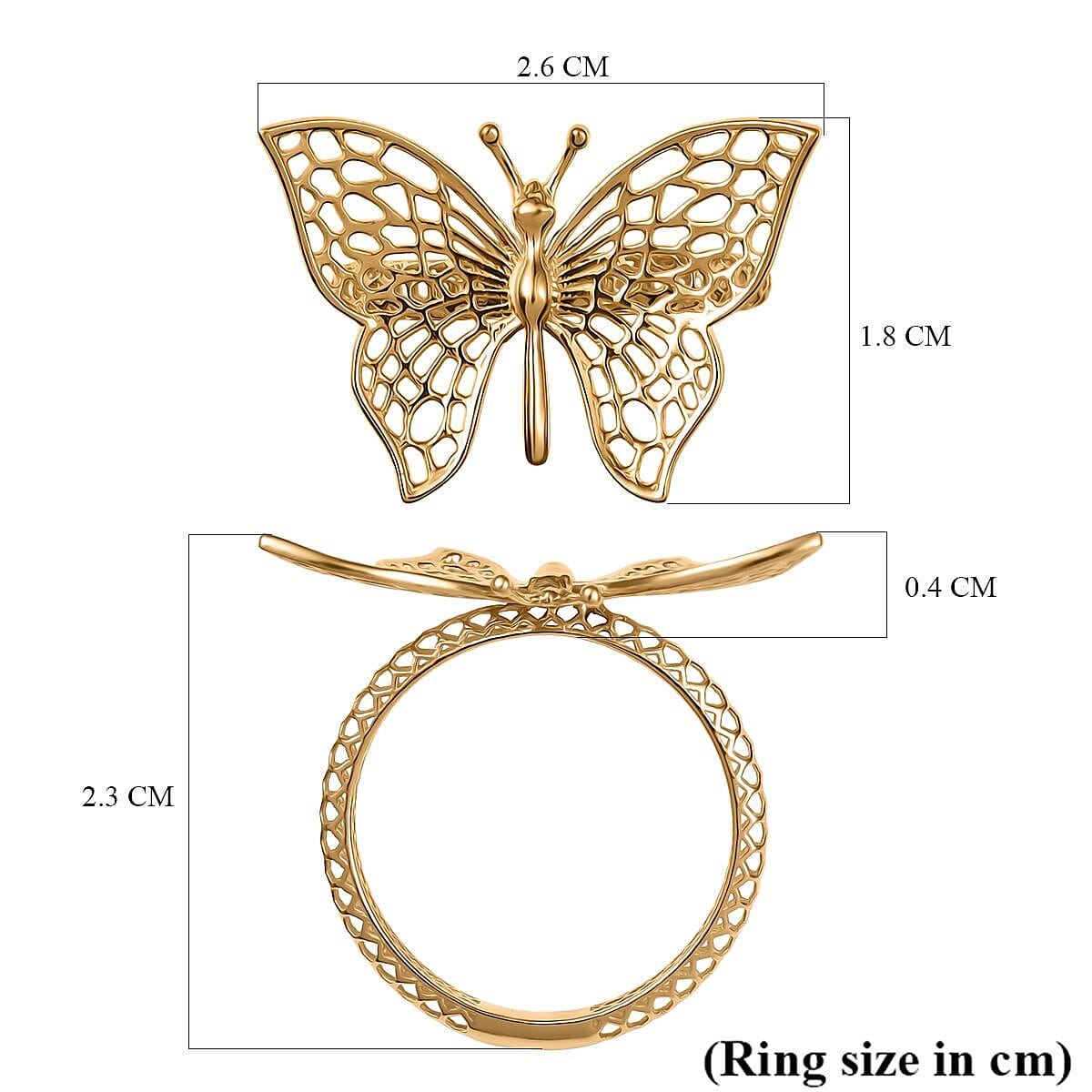 GOLD SMACKDOWN OFFER 2025 - Designer Inpisred -9K Yellow Gold Butterfly Ring