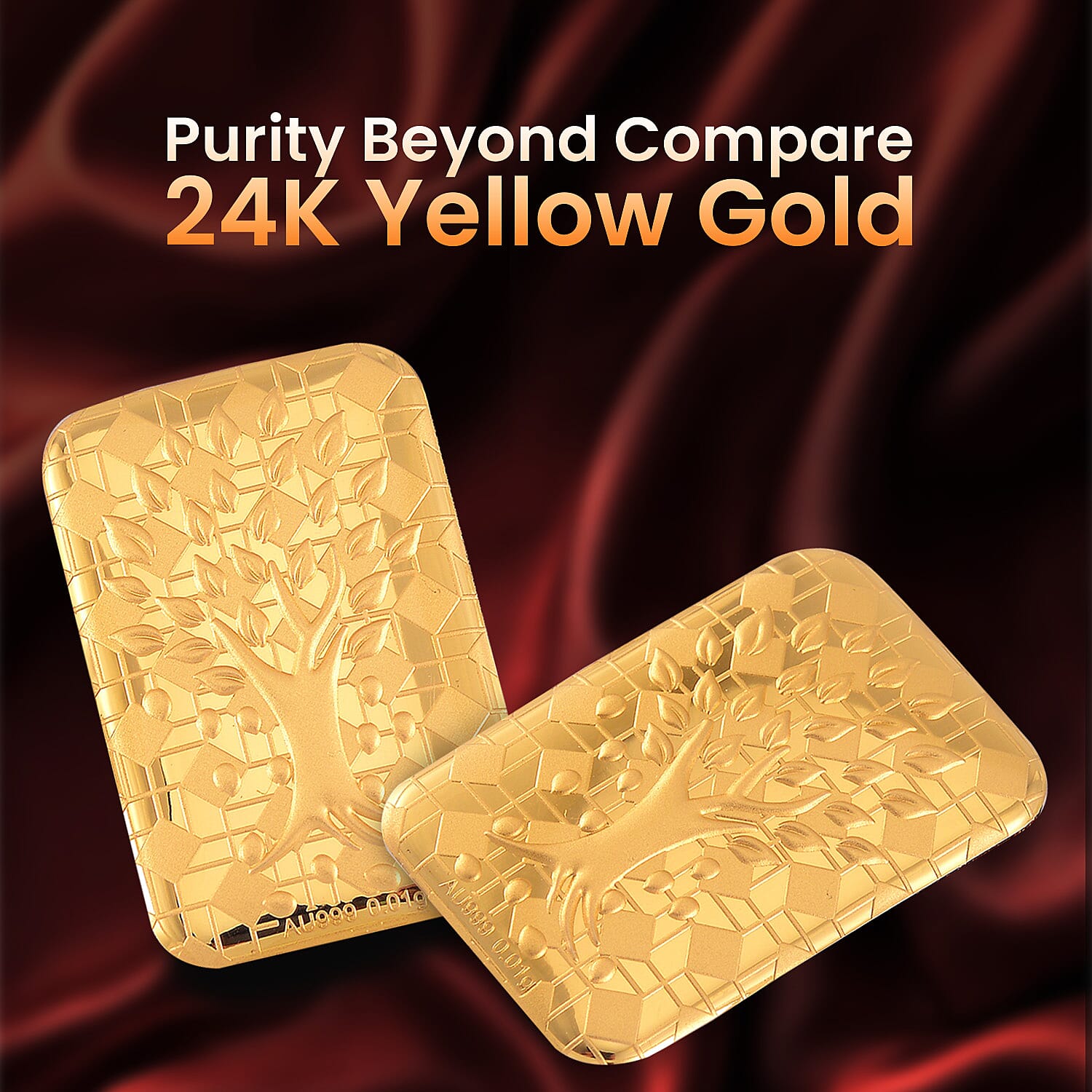 Biggest Gold Deal  - 24K Yellow Gold Tree Of Life Bar