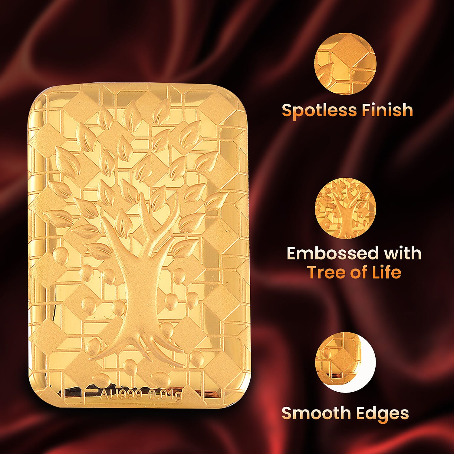 Biggest Gold Deal  - 24K Yellow Gold Tree Of Life Bar