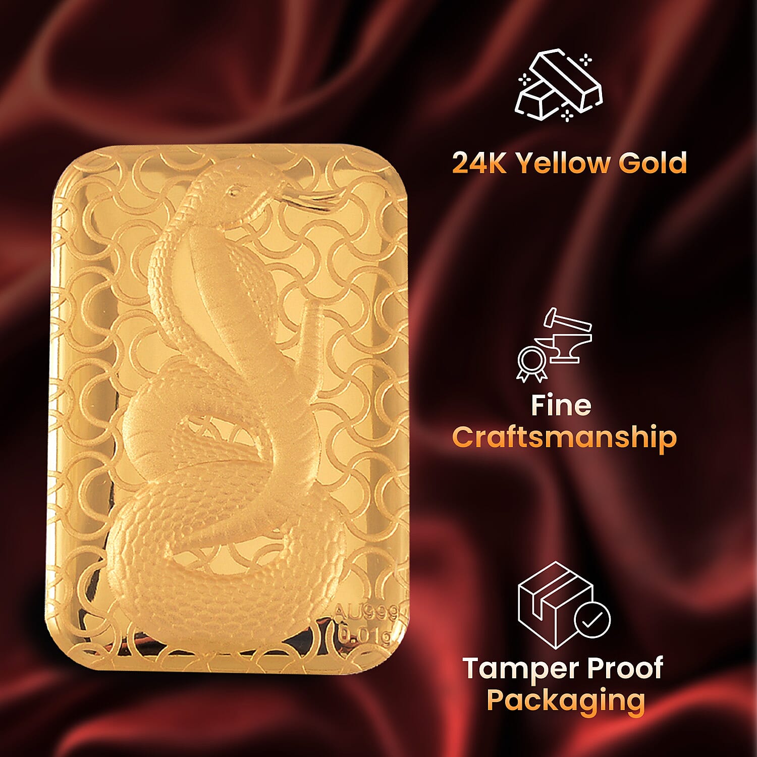 Biggest Gold Deal  - 24K Yellow Gold Serpent Bar