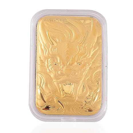 Biggest Gold Deal- 24K Yellow Gold Dragon Face Bar