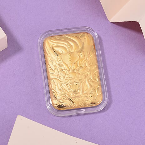 Biggest Gold Deal- 24K Yellow Gold Dragon Face Bar