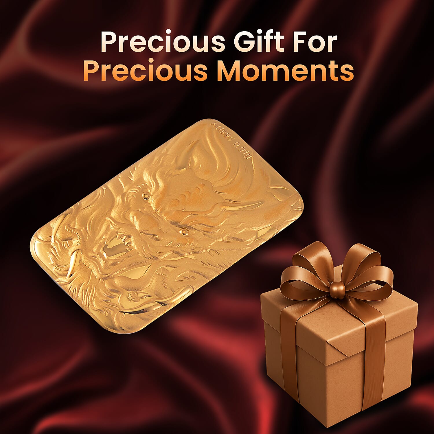 Biggest Gold Deal- 24K Yellow Gold Dragon Face Bar