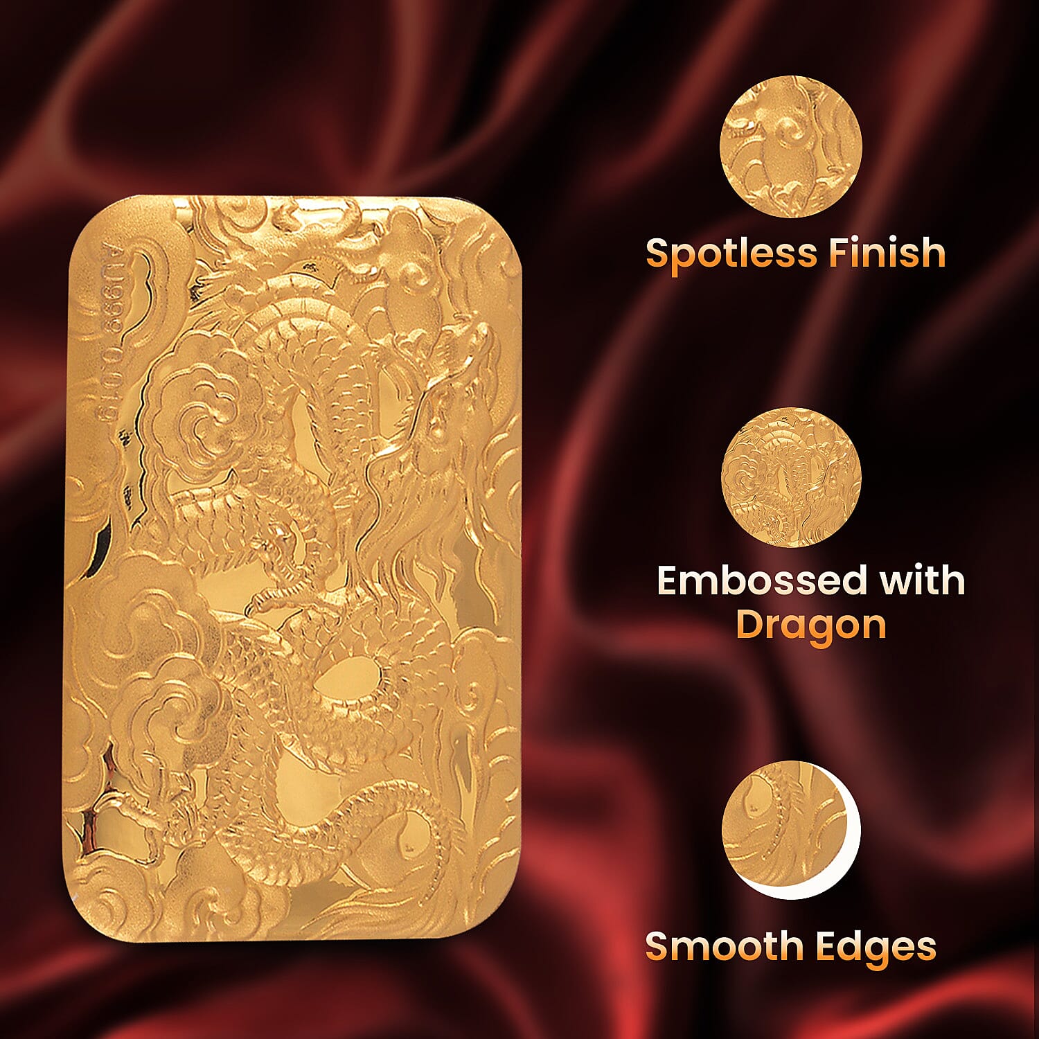 Biggest Gold Deal - 24K Yellow Gold Full Embossed Dragon Gold
