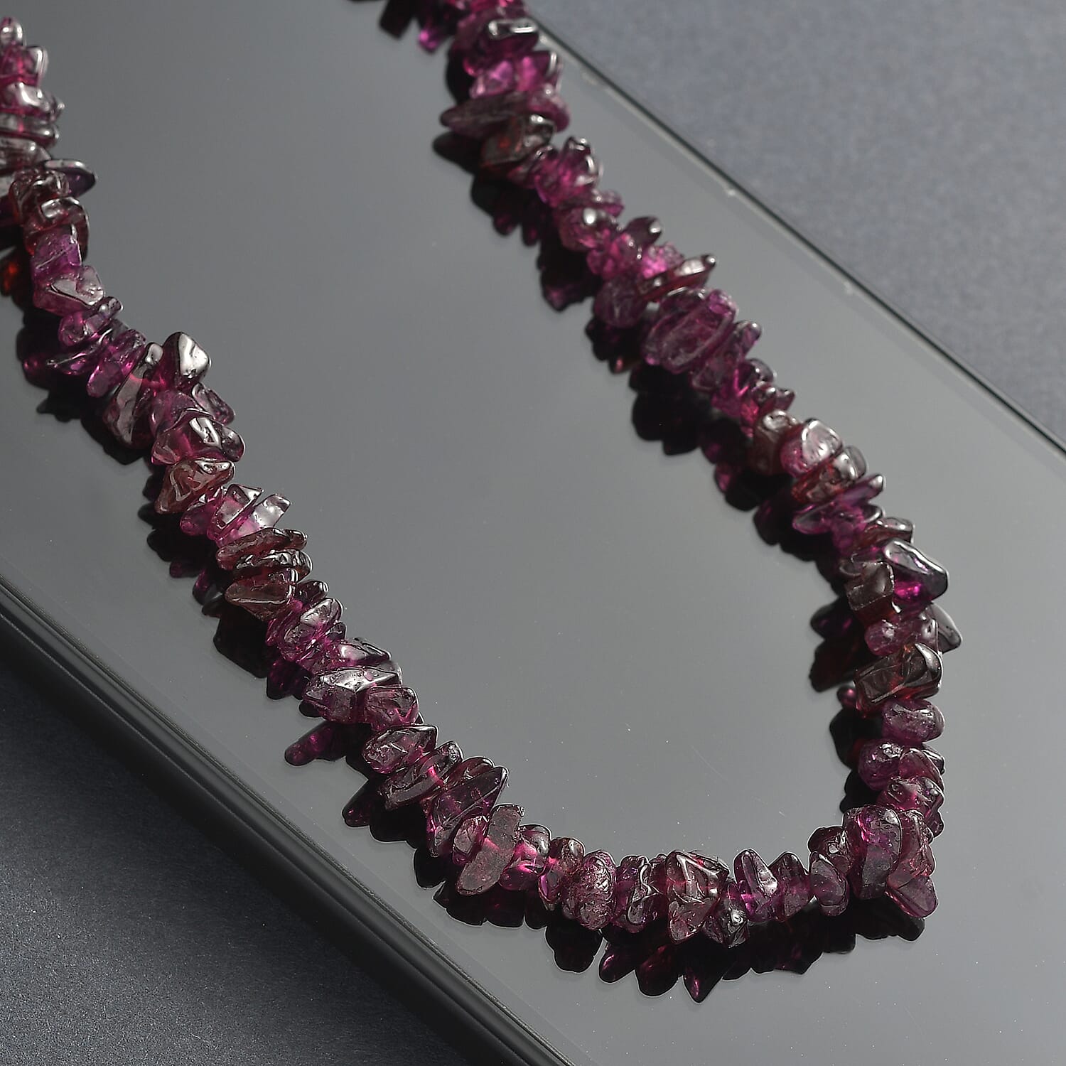 Tucson Find - Radiant Ember Garnet Stone Necklace (Size - 28) 289.00 Ct.