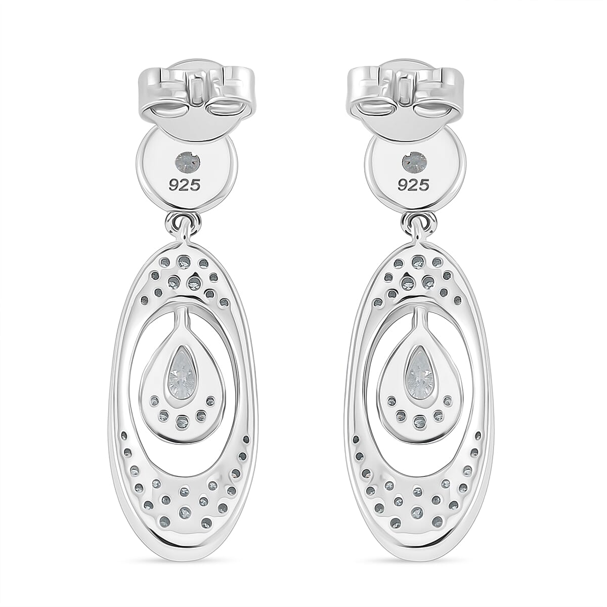 RADIANTA Premium Moissanite - GRA Certified (VVS1-D) Push Back Earring in Rhodium Overlay Sterling Silver 1.25 Ct. RADIANTA Premium Moissanite - GRA Certified (VVS1-D) Push Back Earring in Rhodium Overlay Sterling Silver 1.25 Ct.