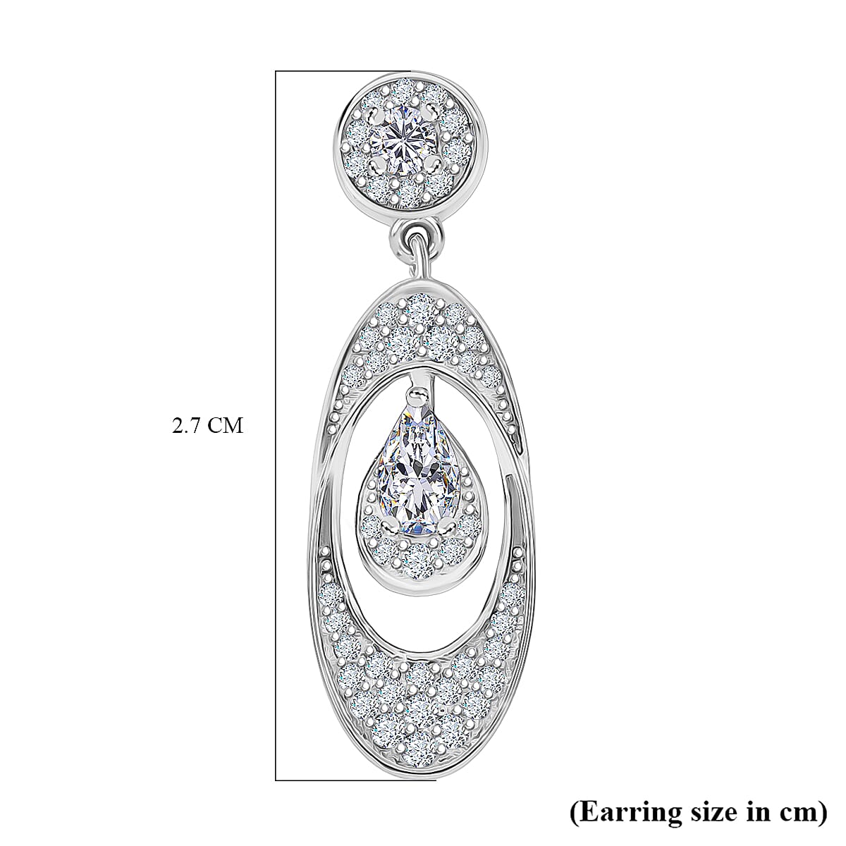 RADIANTA Premium Moissanite - GRA Certified (VVS1-D) Push Back Earring in Rhodium Overlay Sterling Silver 1.25 Ct. RADIANTA Premium Moissanite - GRA Certified (VVS1-D) Push Back Earring in Rhodium Overlay Sterling Silver 1.25 Ct.