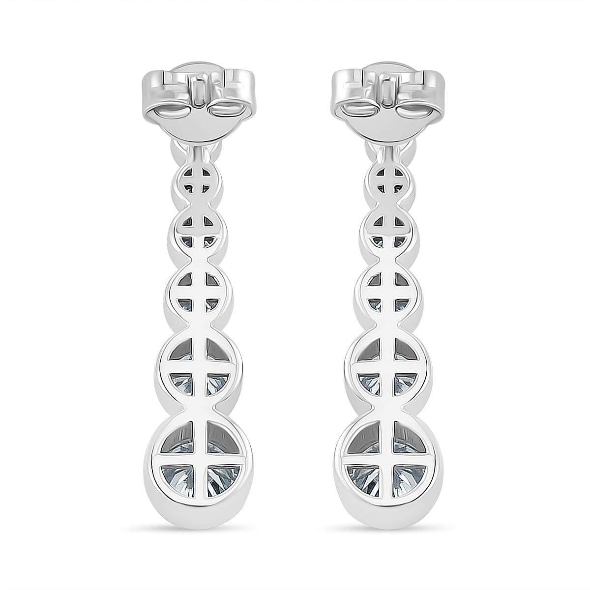 RADIANTA Premium D Colour VVS1 - GRA Certified (VVS1-D) Moissanite Earring with Push Back in Rhodium Overlay Sterling Silver 1.46 Ct.