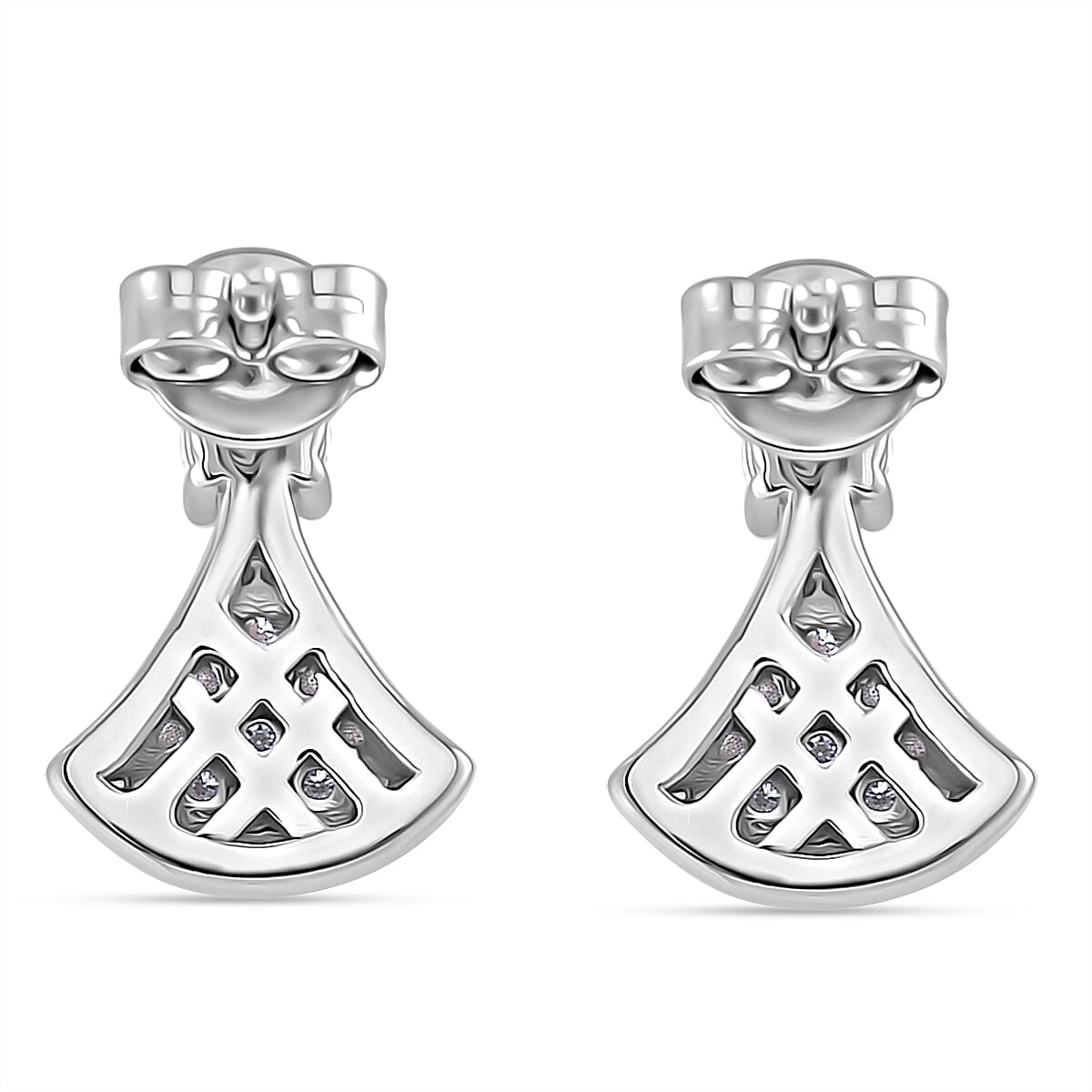 RADIANTA Premium Moissanite - GRA Certified (VVS1-D) Earring with Push Back in Rhodium Overlay Sterling Silver RADIANTA Premium Moissanite - GRA Certified (VVS1-D) Earring with Push Back in Rhodium Overlay Sterling Silver