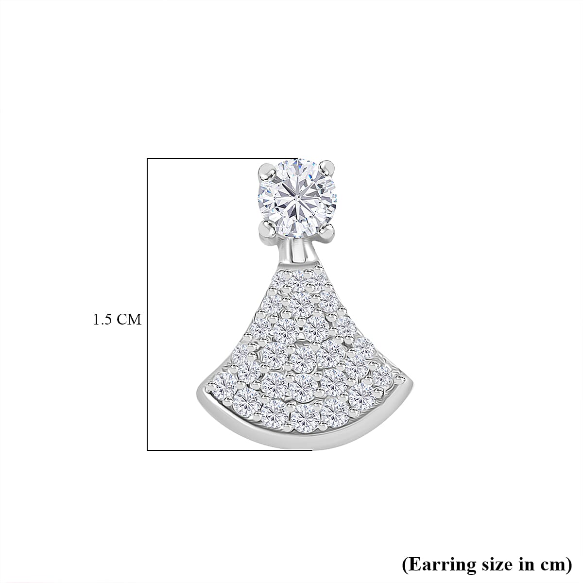 RADIANTA Premium Moissanite - GRA Certified (VVS1-D) Earring with Push Back in Rhodium Overlay Sterling Silver RADIANTA Premium Moissanite - GRA Certified (VVS1-D) Earring with Push Back in Rhodium Overlay Sterling Silver