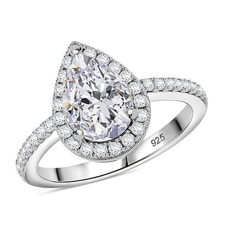 RADIANTA GRA Certified Moissanite D-VVS1 Ring in Rhodium Overlay Sterling Silver 2.42 Ct. RADIANTA GRA Certified Moissanite D-VVS1 Ring in Rhodium Overlay Sterling Silver 2.42 Ct.