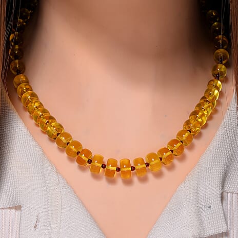 Rare Tucson Find - Natural Honey and Cognac Amber Necklace (Size - 22) with Screw Clasp 100.00 Ct.