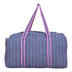 Cotton Quilted Travel Bag with Zipper Closure