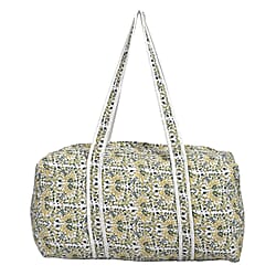 Cotton Quilted Travel Bag with Zipper Closure