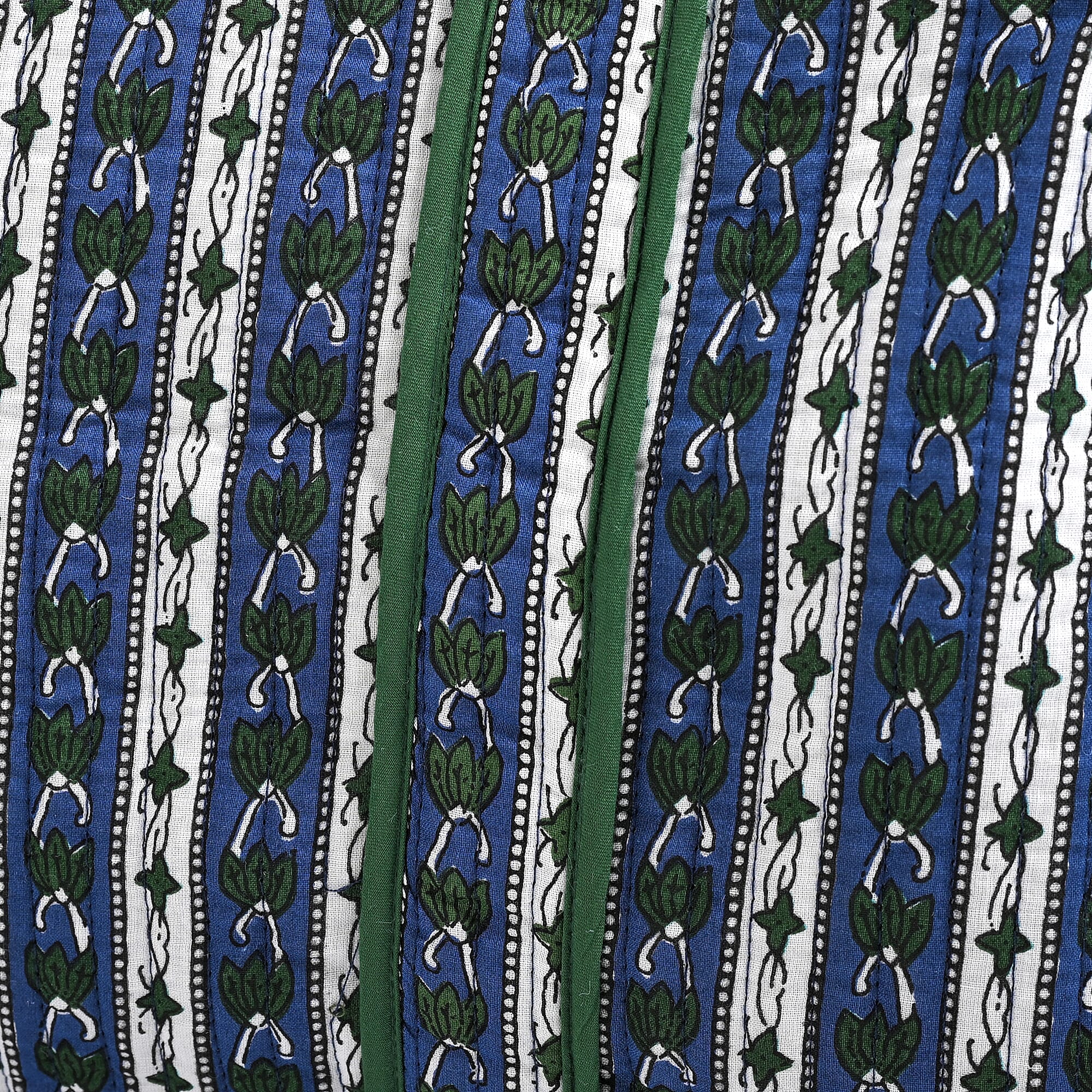Quilted Stripe Print Travel Duffel Bag- White & Blue Quilted Stripe Print Travel Duffel Bag- White & Blue