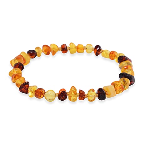 Tucson Find - Multi Color Amber Stretchable Bracelet (Size - 7) 15.45 Ct.