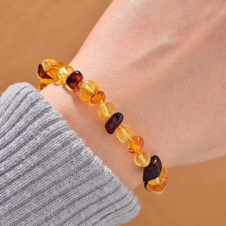 Tucson Find - Multi Color Amber Stretchable Bracelet (Size - 7) 15.45 Ct.