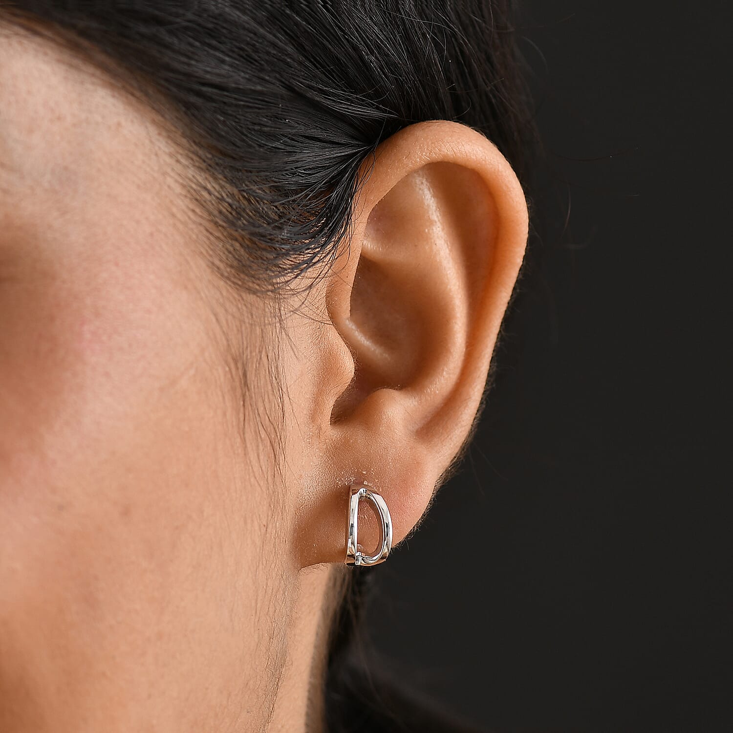 Platinum Overlay Sterling Silver Stud Push Back Earrings