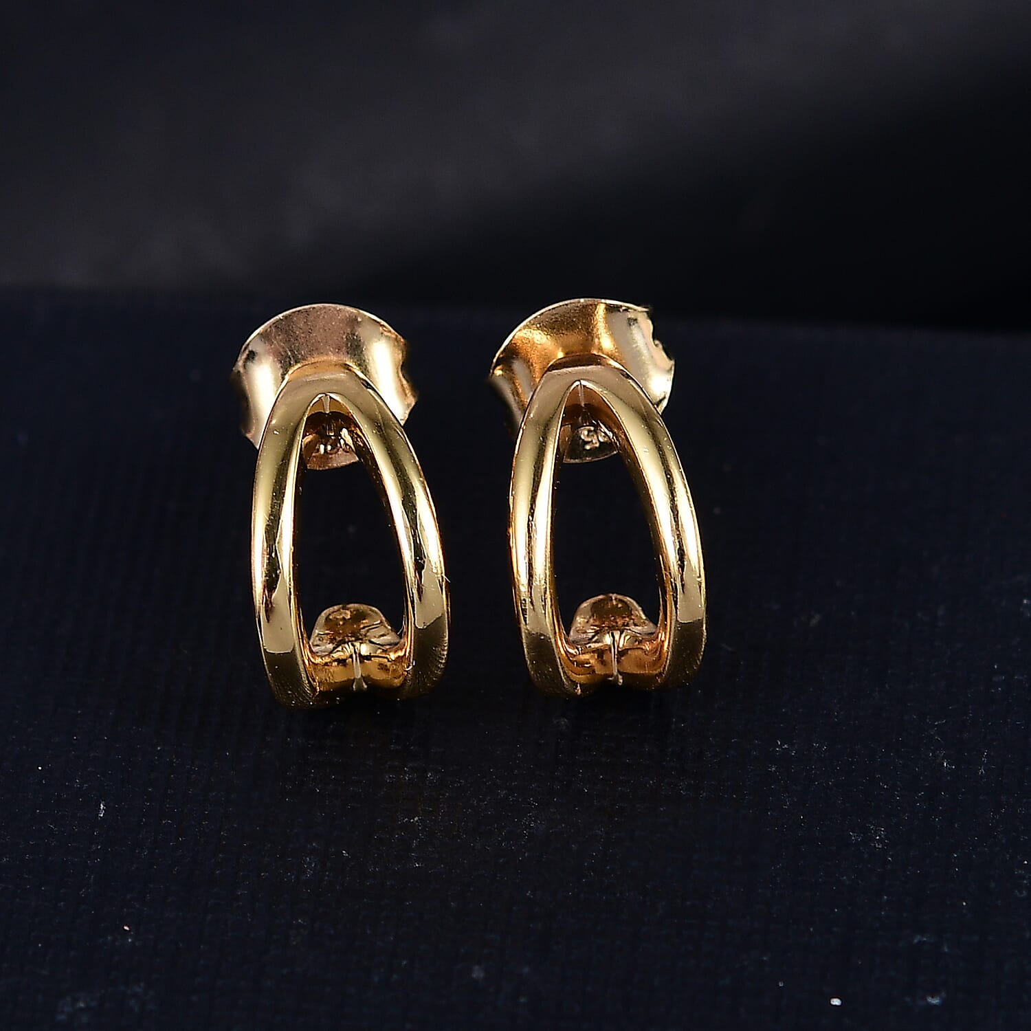 14K Gold Plated Sterling Silver Stud Push Back Earrings