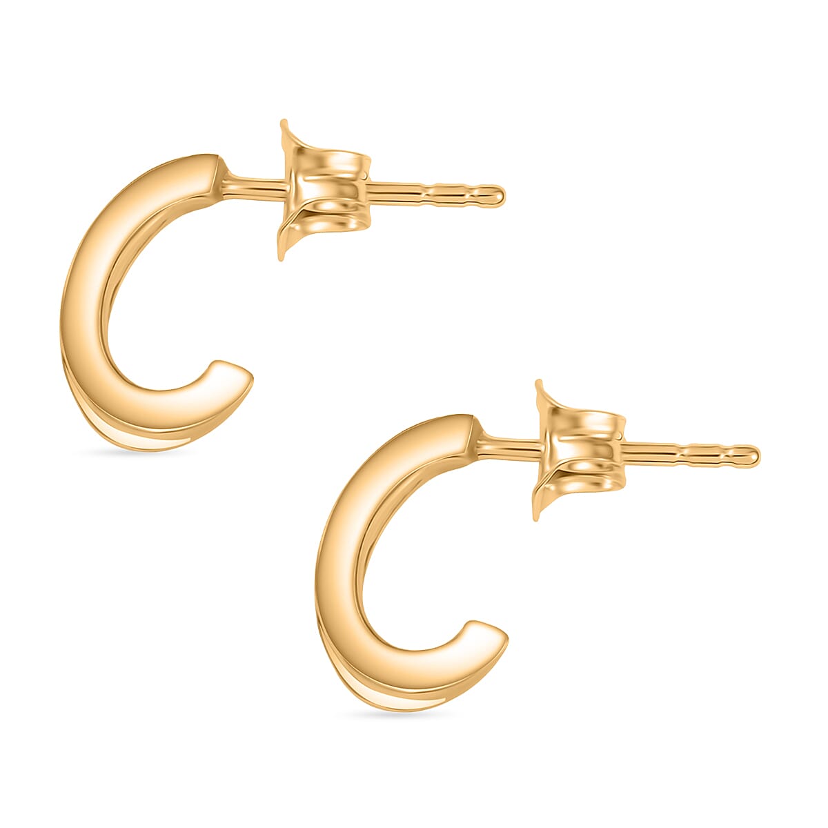 14K Gold Plated Sterling Silver Stud Push Back Earrings