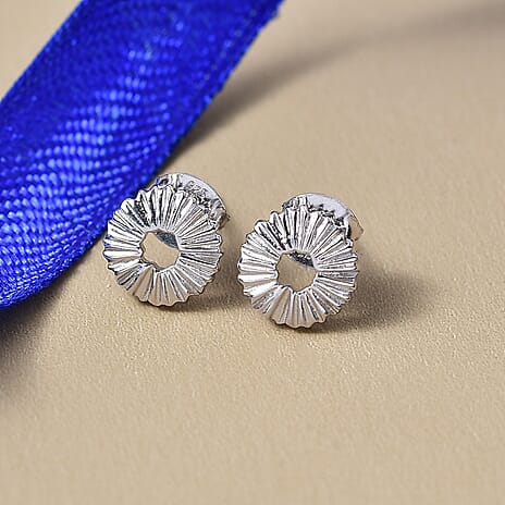 Designer Closeout - Platinum Overlay Sterling Silver Earrings with Push Back