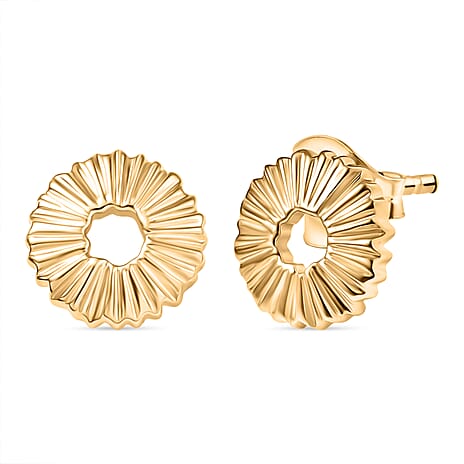 Designer Closeout - 14K Gold Overlay Sterling Silver Earrings with Push Back