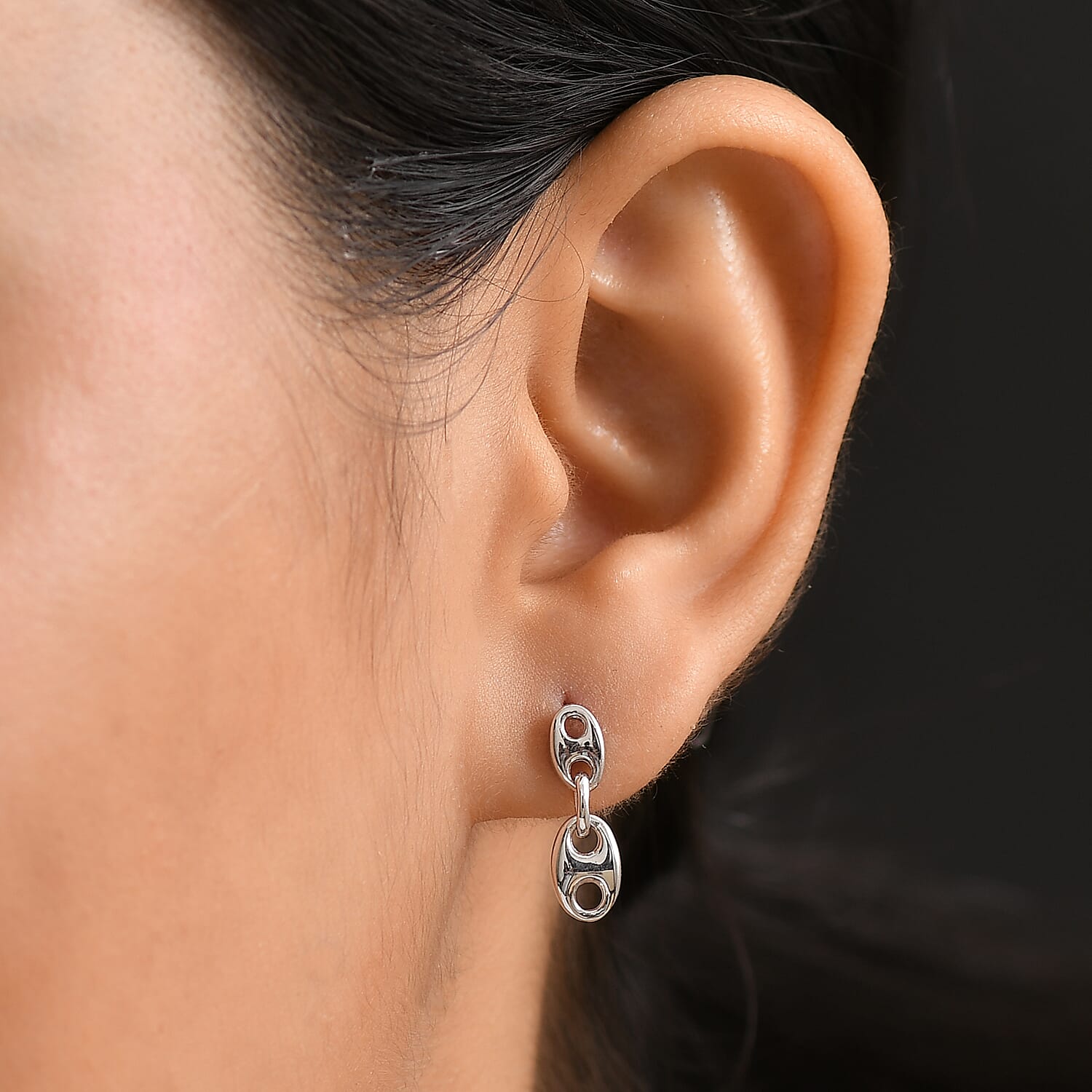 Sterling Silver Mariner Link Earrings