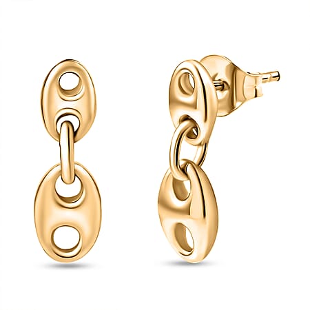 14K Gold Plated Sterling Silver Stud Push Back Earrings