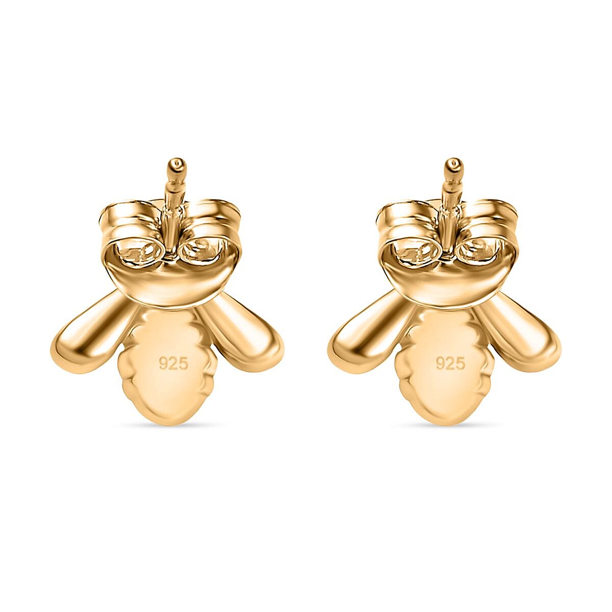 14K Gold Overlay Sterling Silver Earring with Push Back 14K Gold Overlay Sterling Silver Earring with Push Back