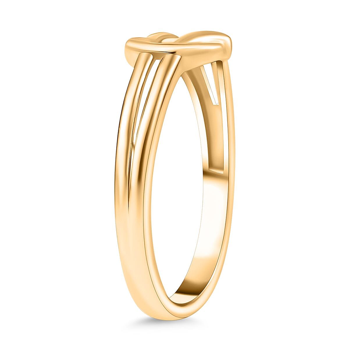 Designer Inspired Knot Ring in Yellow Gold Plated Sterling Silver