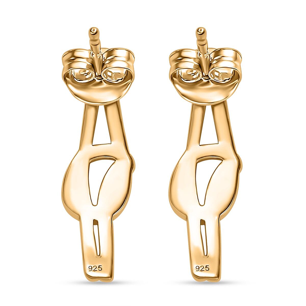 Yellow Gold Plated Sterling Silver Stud Push Back Earring Yellow Gold Plated Sterling Silver Stud Push Back Earring