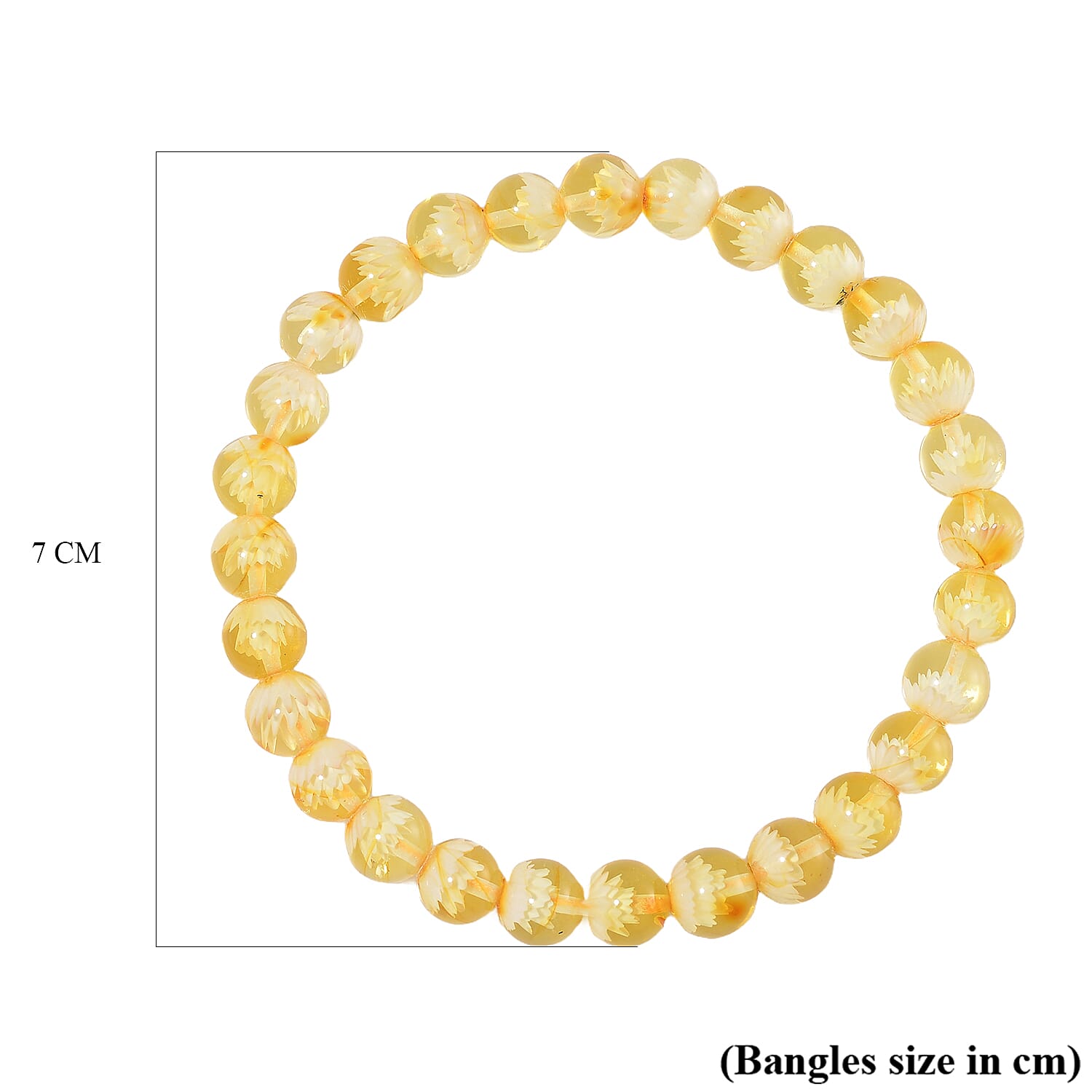 Lotus Carving Natural Amber Beads Stretchable Bracelet (Size - 7) 29.00 Ct. Lotus Carving Natural Amber Beads Stretchable Bracelet (Size - 7) 29.00 Ct.