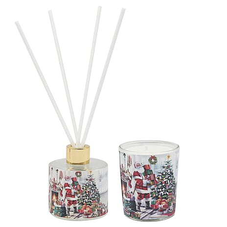 The Leonardo Collection Hand Poured Spiced Vanilla & Cinnamon Santa Candle & Diffuser Set - Santa