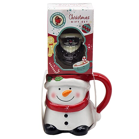 The Leonardo Collection Snowman Mug - Hot Chocolate Bomb Christmas Gift Set - Snowman
