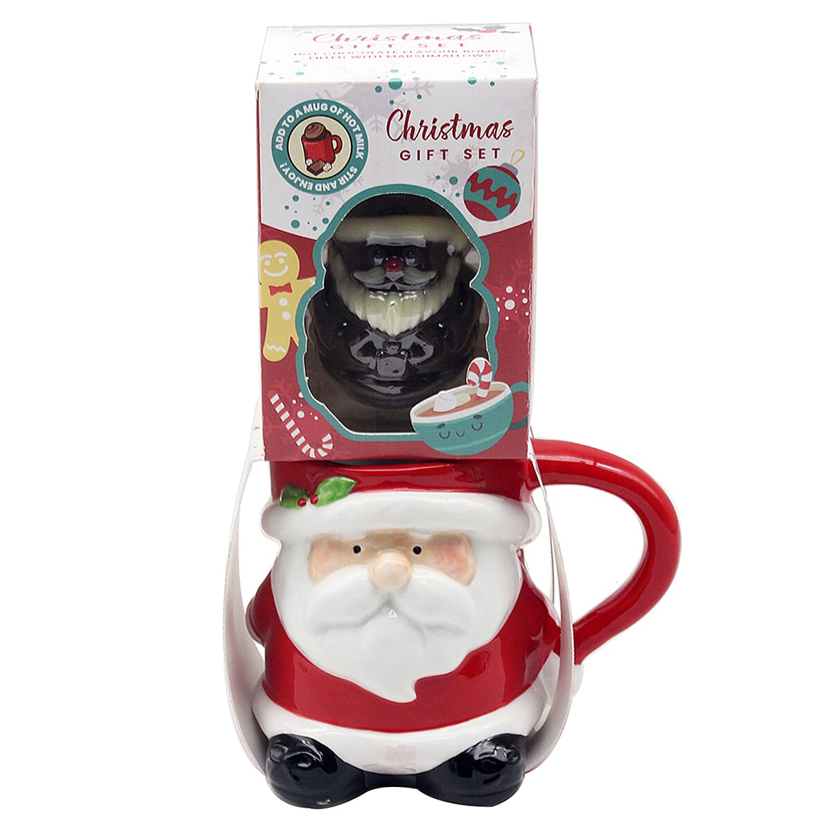 The Leonardo Collection Santa Mug & Choc Bomb Christmas Gift Set - Red