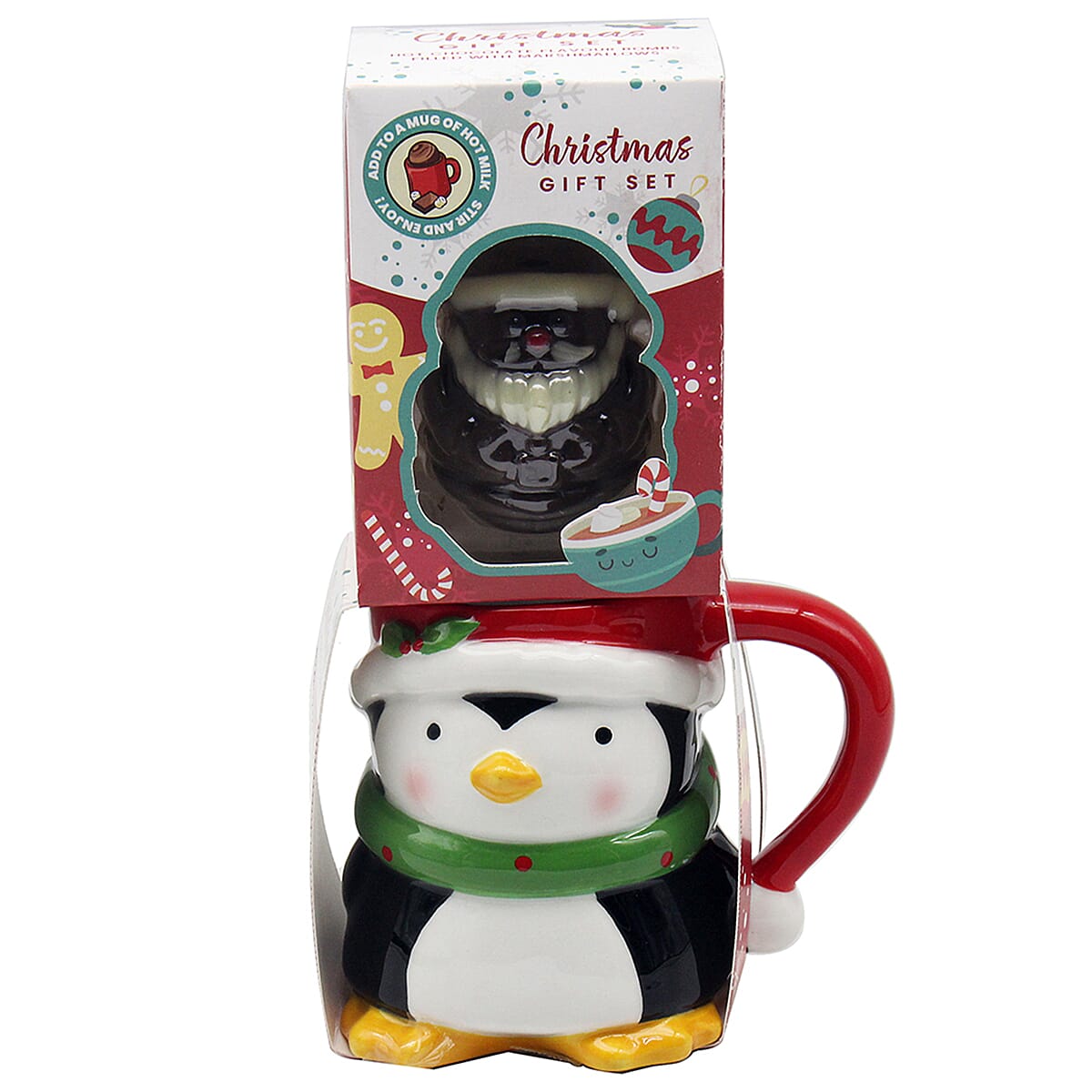 The Leonardo Collection Panguin Mug & Choc Bomb Christmas Gift Set - Black