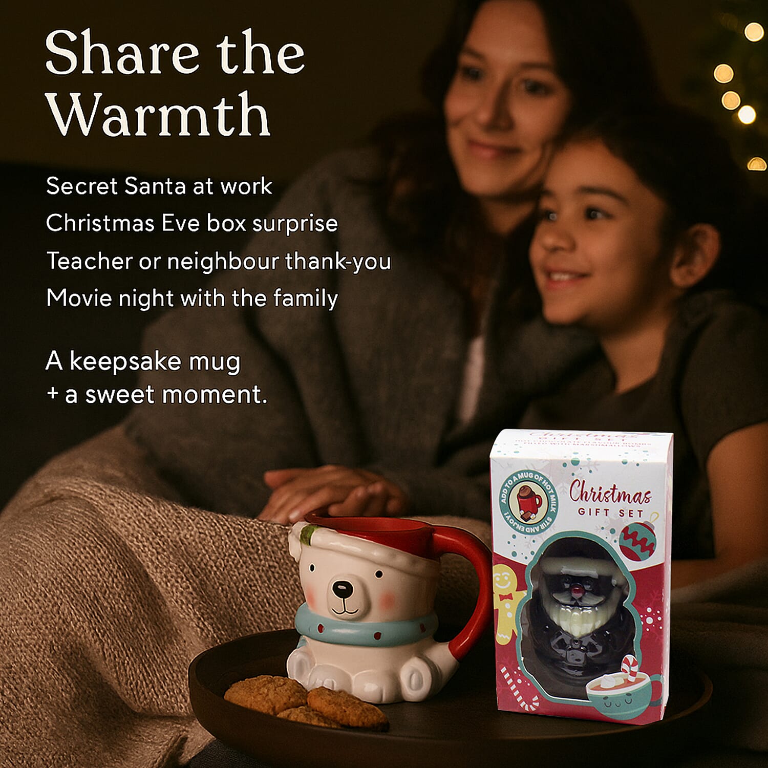 The Leonardo Collection Bear Mug & Choc Bomb Christmas Gift Set - White & Red