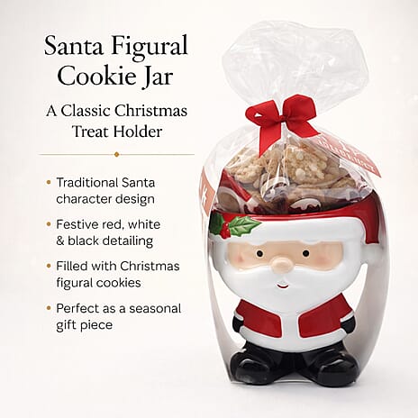 The Leonardo Collection Santa Figural Cookie Jar Gift Set - Red