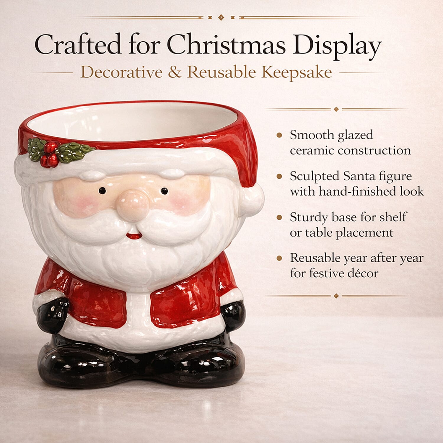 The Leonardo Collection Santa Figural Cookie Jar Gift Set - Red