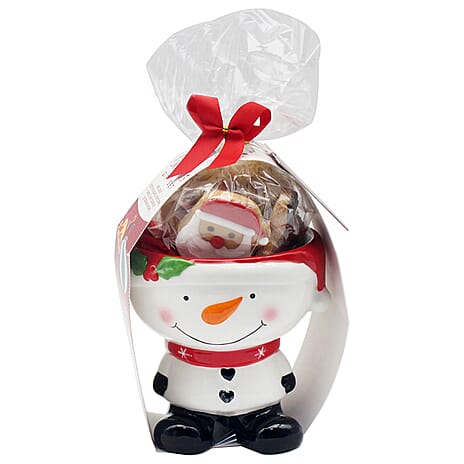 The Leonardo Collection Snowman Figural Cookie Jar Gift Set - White