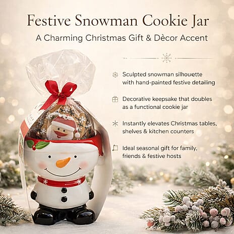 The Leonardo Collection Snowman Figural Cookie Jar Gift Set - White