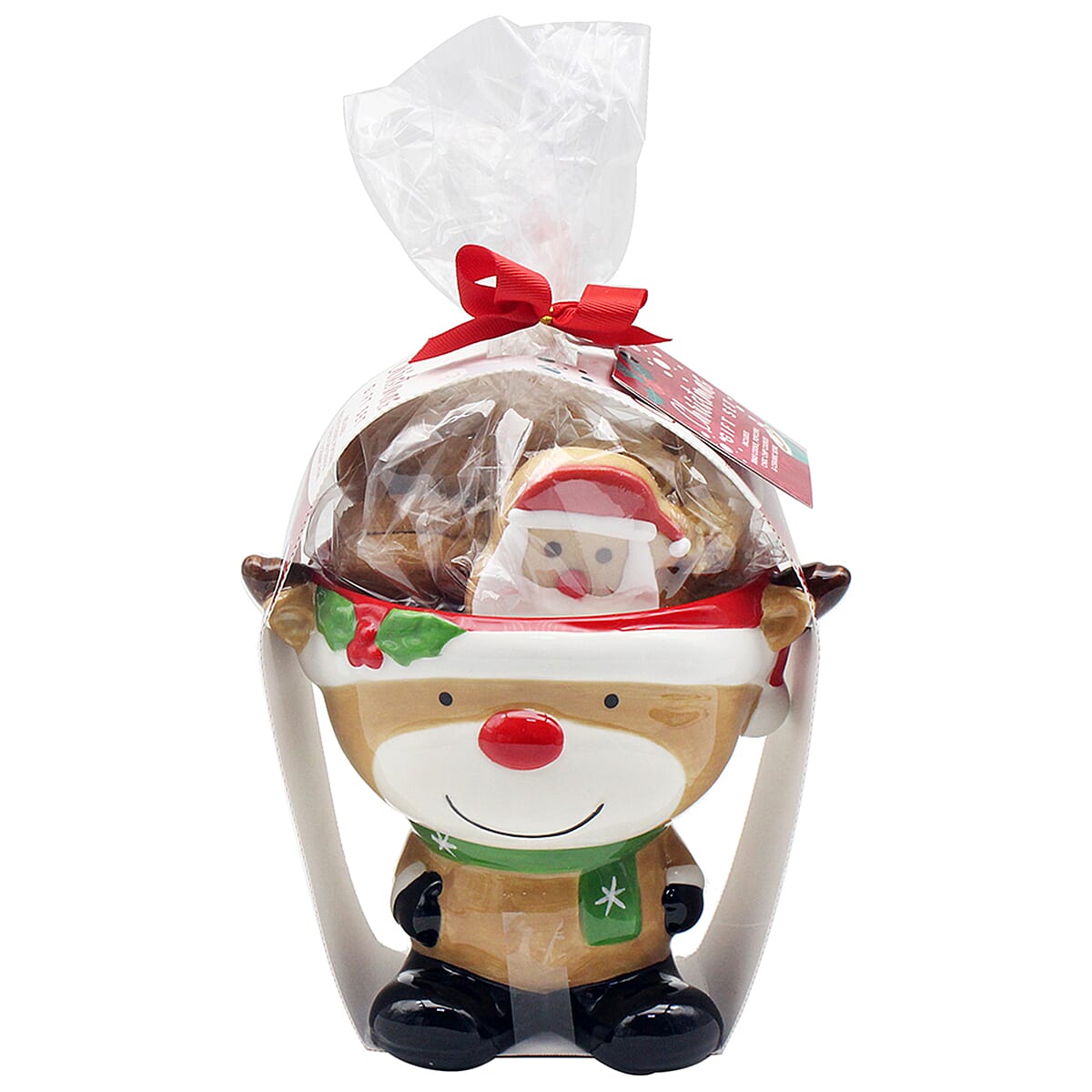 The Leonardo Collection Reindeer Figural Cookie Jar Gift Set - Multi Color