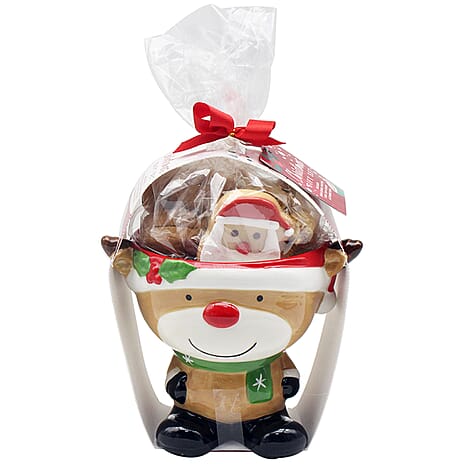 The Leonardo Collection Reindeer Figural Cookie Jar Gift Set - Multi Color